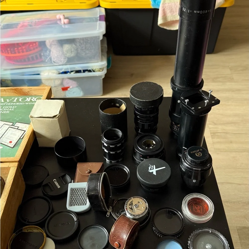 Black Camera Lens Set